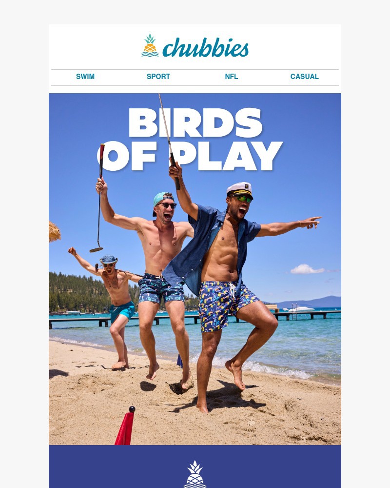 Screenshot of email sent to a Chubbies Newsletter subscriber