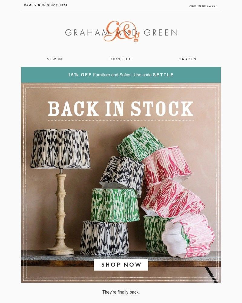 Screenshot of email sent to a Graham and Green Cart abandoner