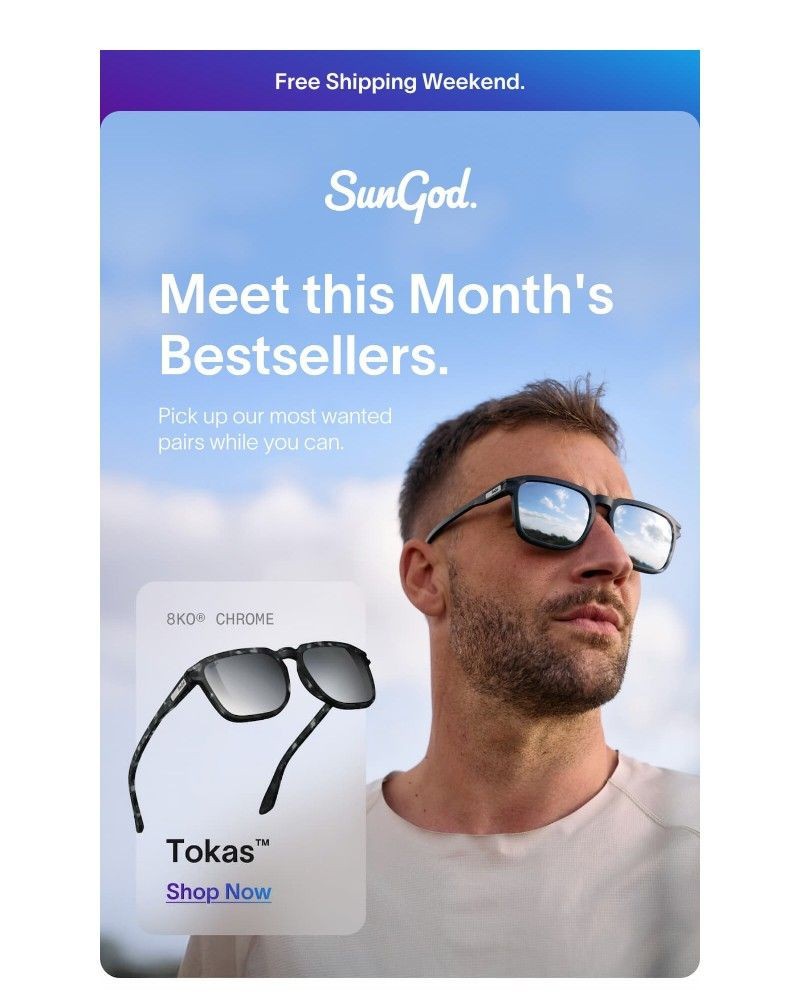 Screenshot of email sent to a SunGod Newsletter subscriber