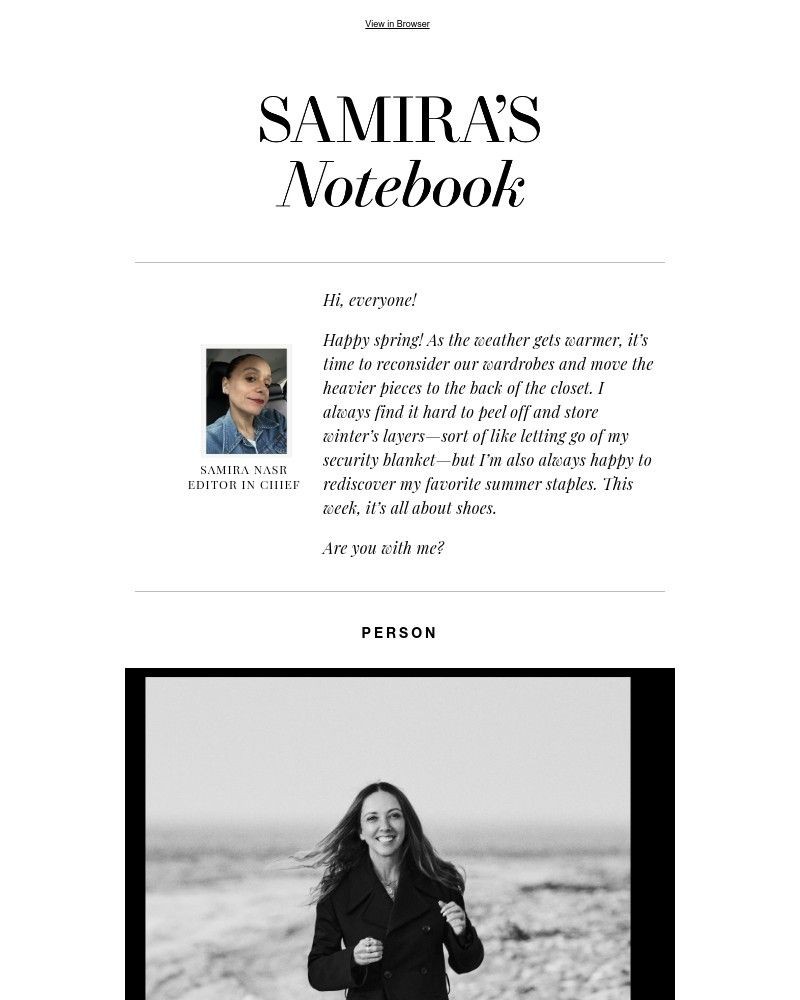 Screenshot of email sent to a Harper’s Bazaar Newsletter subscriber