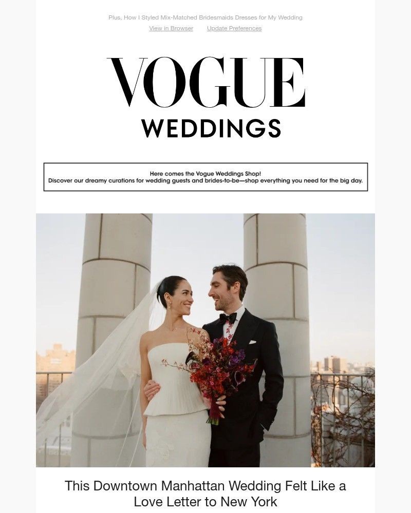 Screenshot of email sent to a Vogue Newsletter subscriber