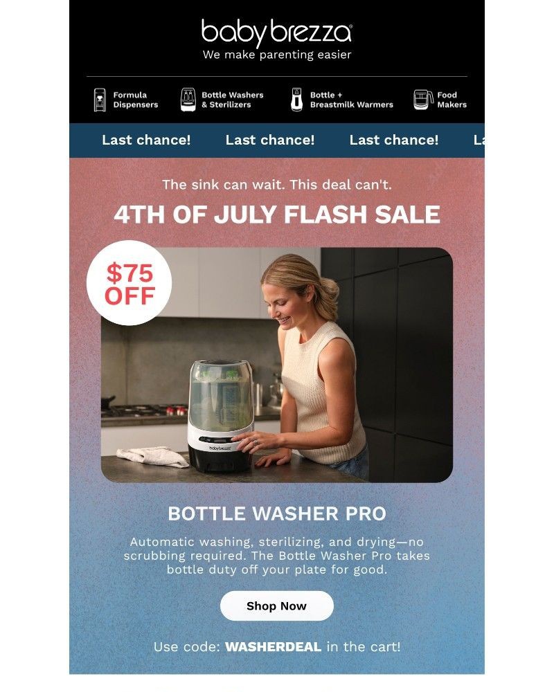 Screenshot of email sent to a Baby Brezza Newsletter subscriber