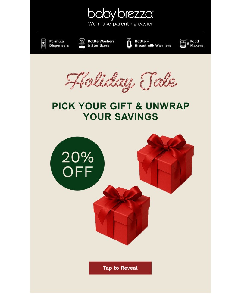 Screenshot of email sent to a Baby Brezza Newsletter subscriber