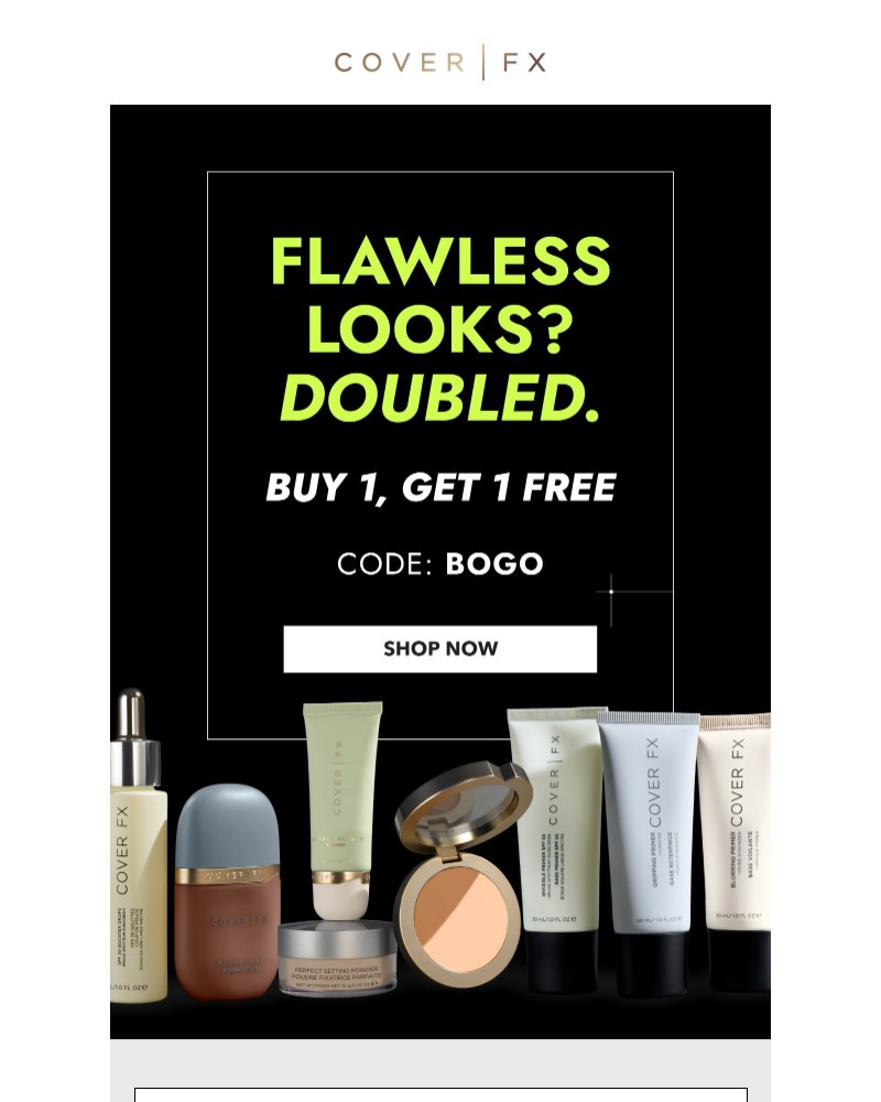 Screenshot of email sent to a Cover FX Newsletter subscriber