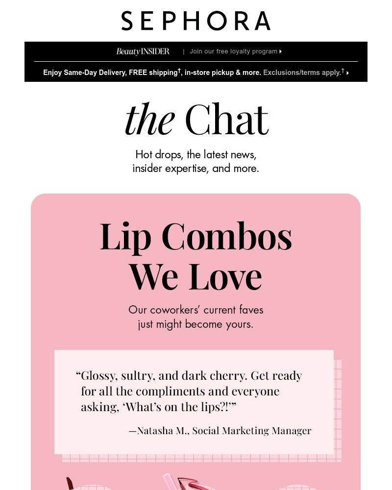 Screenshot of email sent to a Sephora Newsletter subscriber