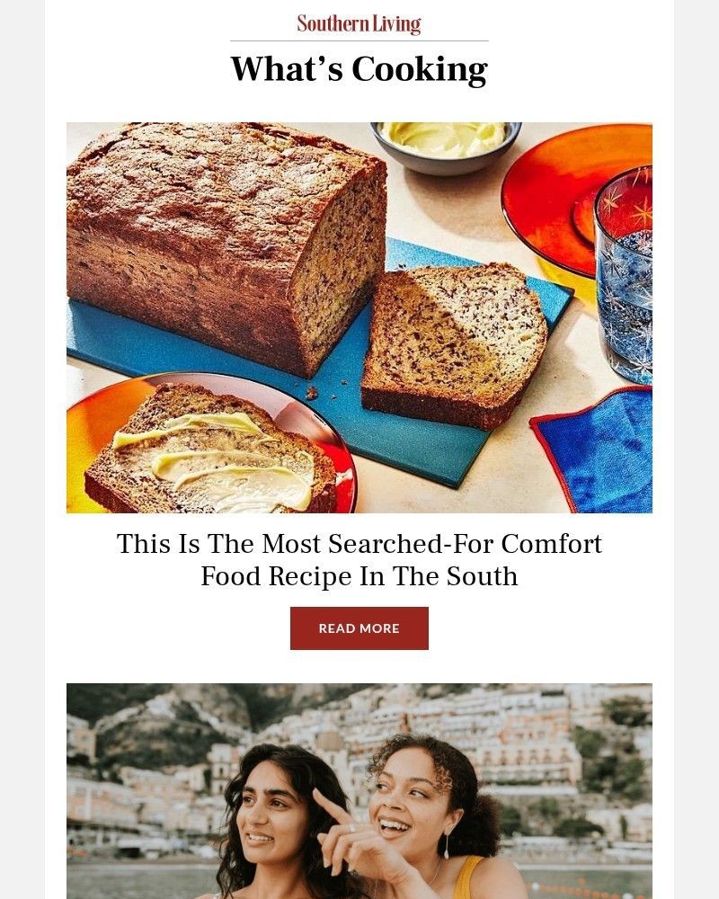 Screenshot of email sent to a Southern Living Newsletter subscriber