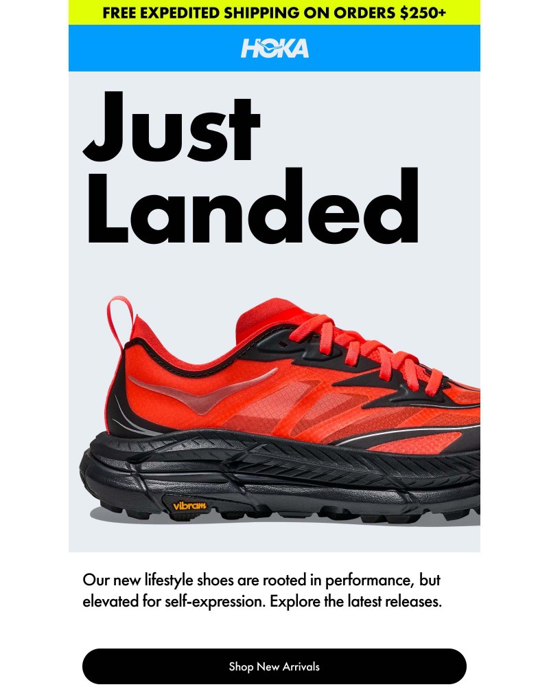 Screenshot of email sent to a Hoka Newsletter subscriber