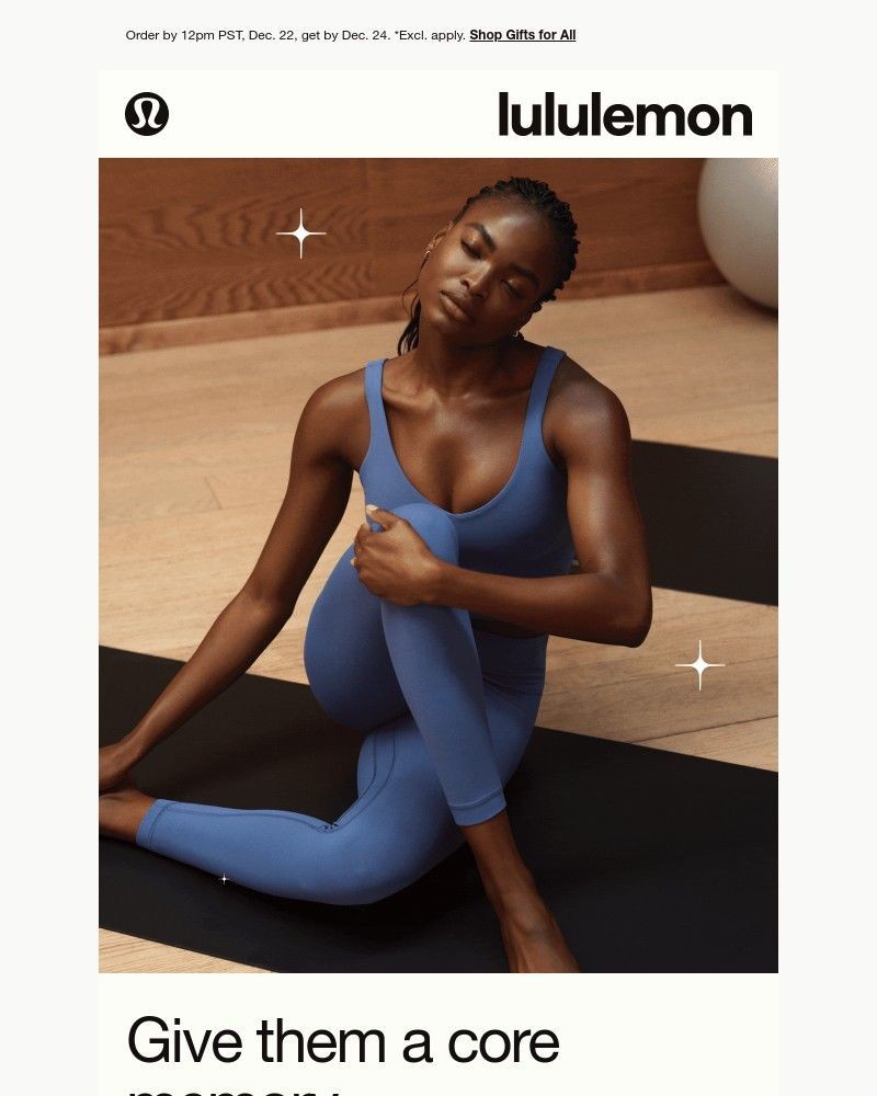 Screenshot of email sent to a Lululemon Registered user