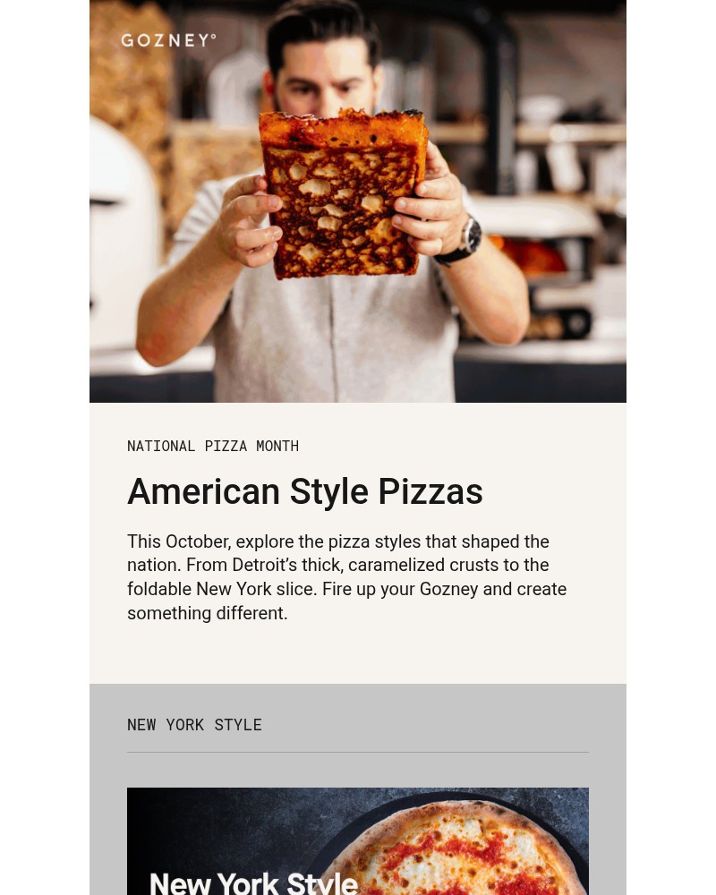 Screenshot of email sent to a Gozney Newsletter subscriber