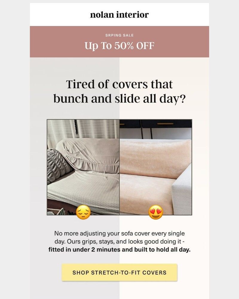 Screenshot of email sent to a Nolan Interior Newsletter subscriber