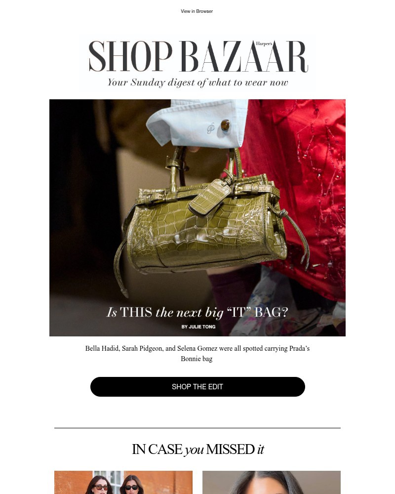 Screenshot of email sent to a Harper’s Bazaar Newsletter subscriber