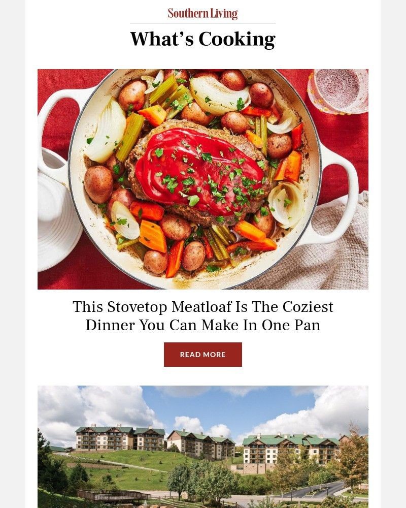 Screenshot of email sent to a Southern Living Newsletter subscriber