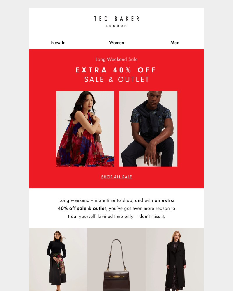 Screenshot of email sent to a Ted Baker Newsletter subscriber