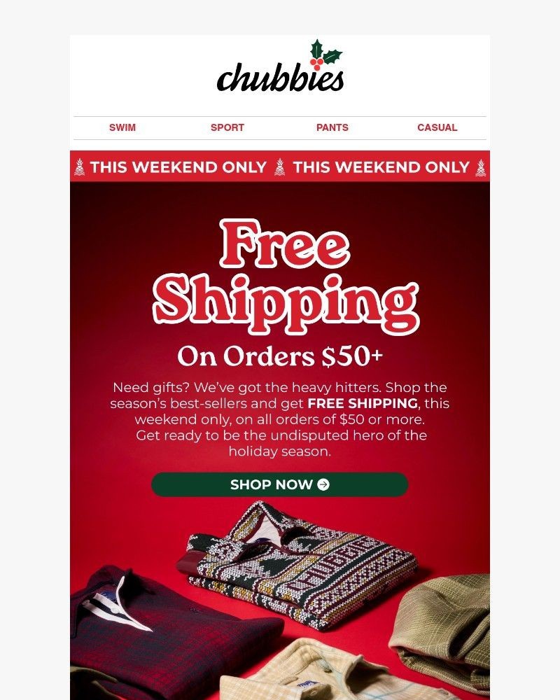 Screenshot of email with subject /media/emails/this-weekend-only-free-shipping-on-50-f9f8e8-cropped-03aaf4ce.jpg