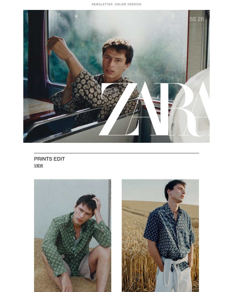 Screenshot of email sent to a Zara Registered user