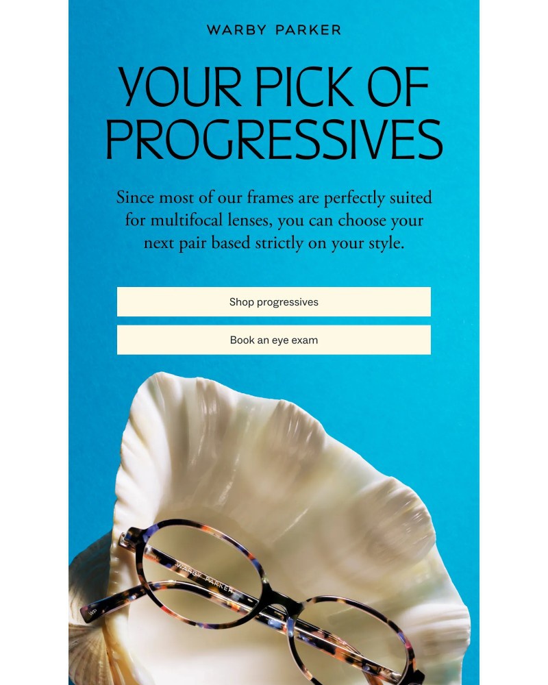 Screenshot of email sent to a Warby Parker Newsletter subscriber