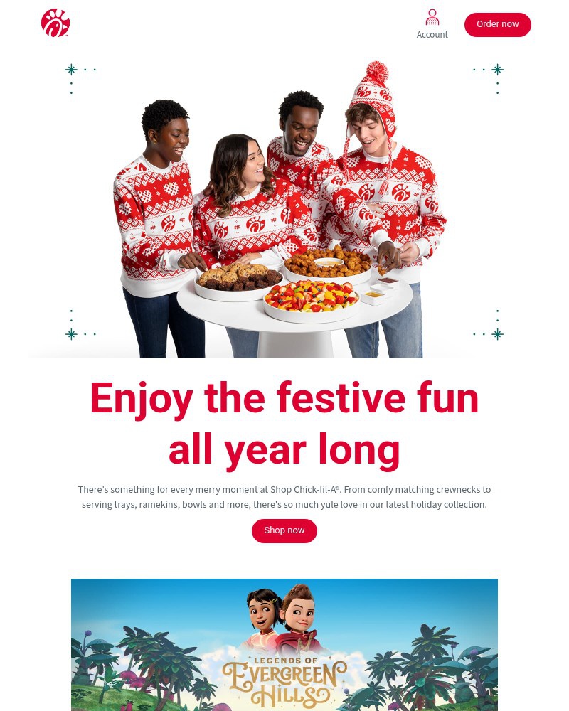 Screenshot of email sent to a Chick-fil-A Registered user