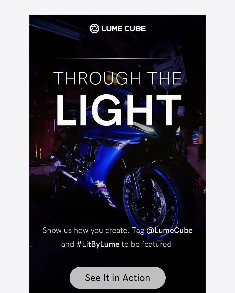 Screenshot of email sent to a Lume Cube Newsletter subscriber