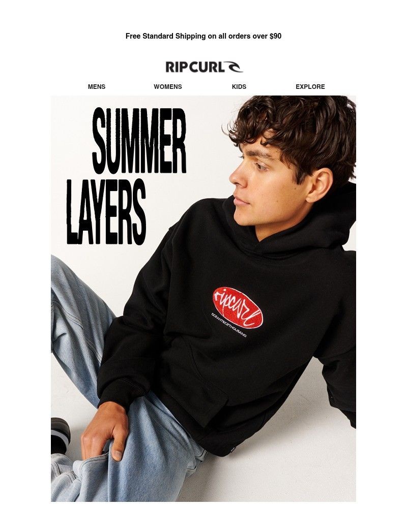 Screenshot of email sent to a Ripcurl Newsletter subscriber