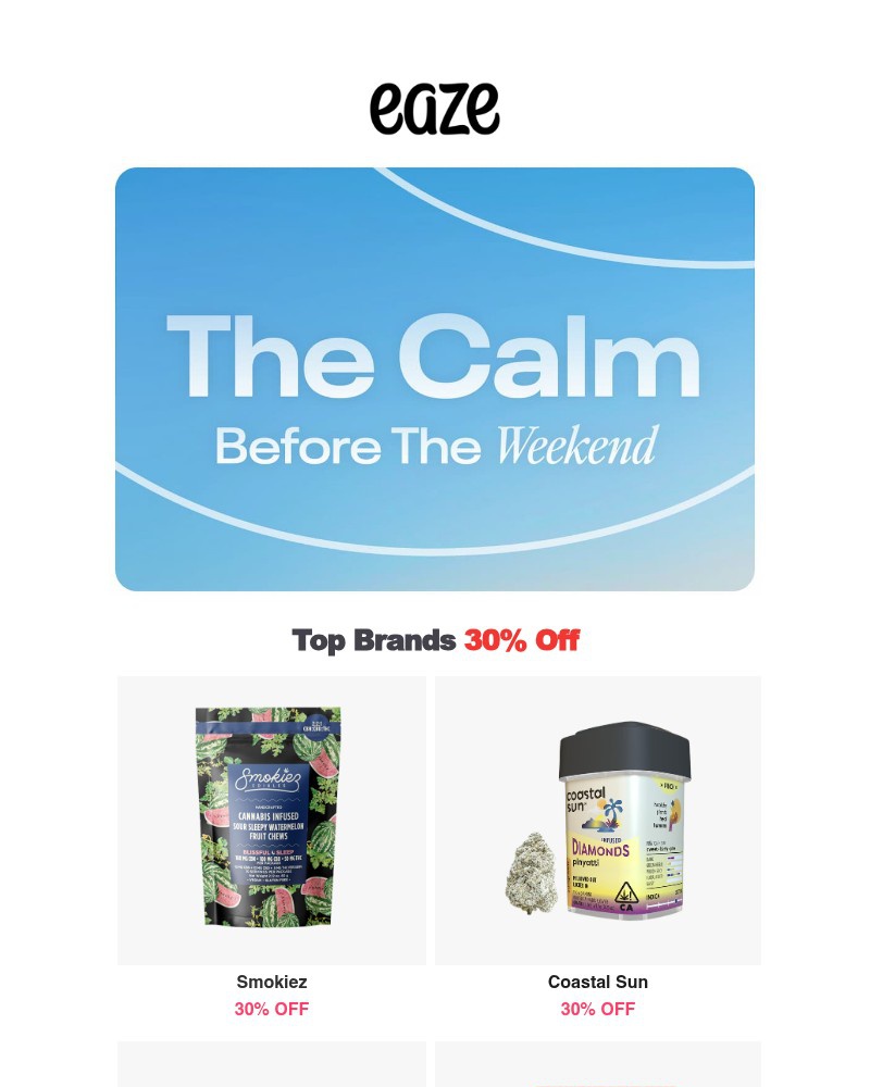 Screenshot of email sent to a Eaze Registered user