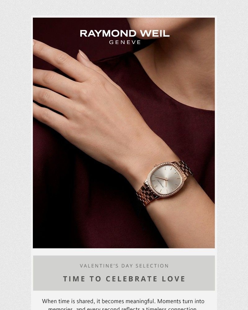 Screenshot of email sent to a Raymond Weil Registered user