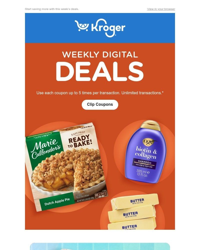 Screenshot of email sent to a Kroger Registered user