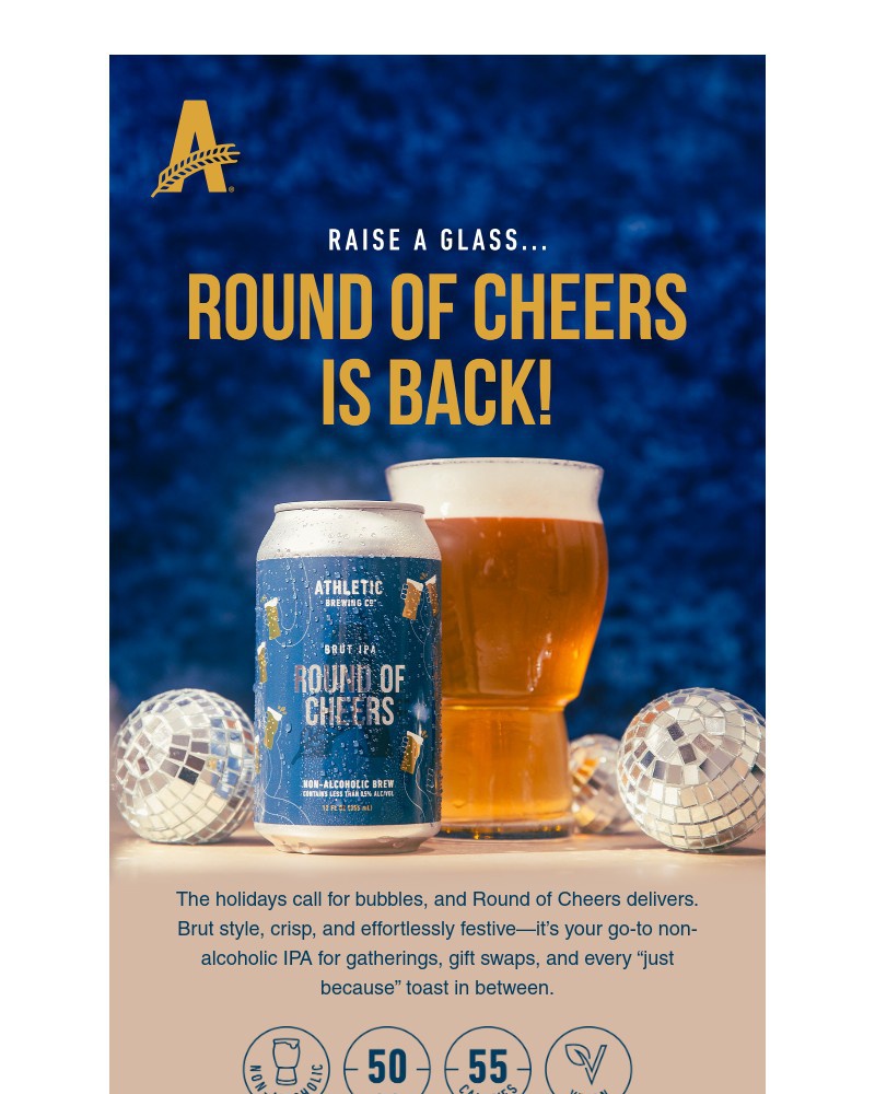 Screenshot of email sent to a Athletic Brewing Newsletter subscriber