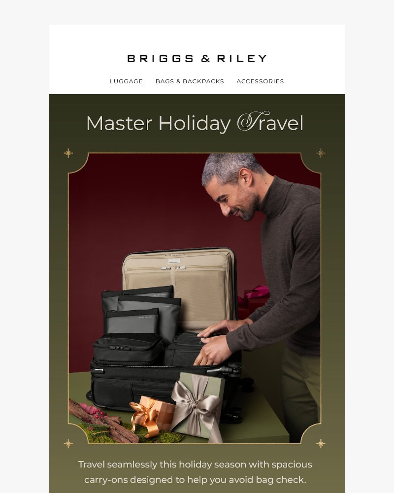 Screenshot of email sent to a Briggs & Riley Newsletter subscriber