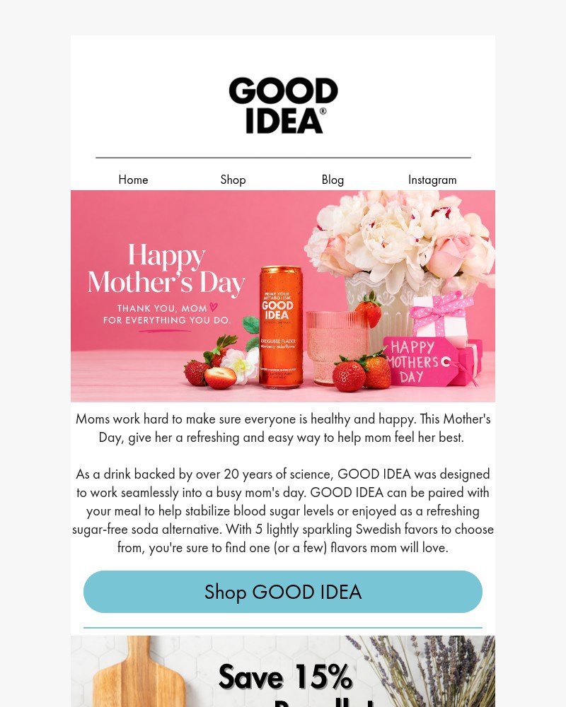 Screenshot of email sent to a Good Idea Newsletter subscriber