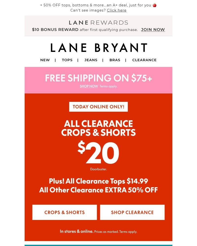 Screenshot of email with subject /media/emails/today-only-20-crops-shorts-621b2a-cropped-11b78776.jpg