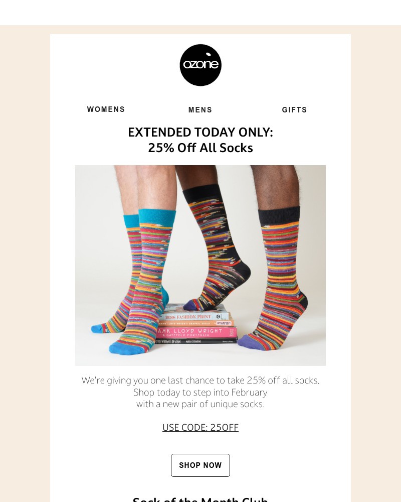 Screenshot of email with subject /media/emails/today-only-25-off-sale-extended-e2fbe9-cropped-bcc94910.jpg