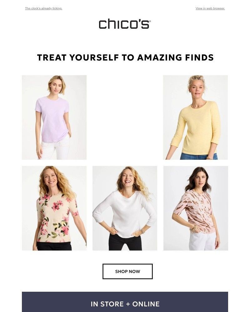 Screenshot of email sent to a Chico’s Newsletter subscriber