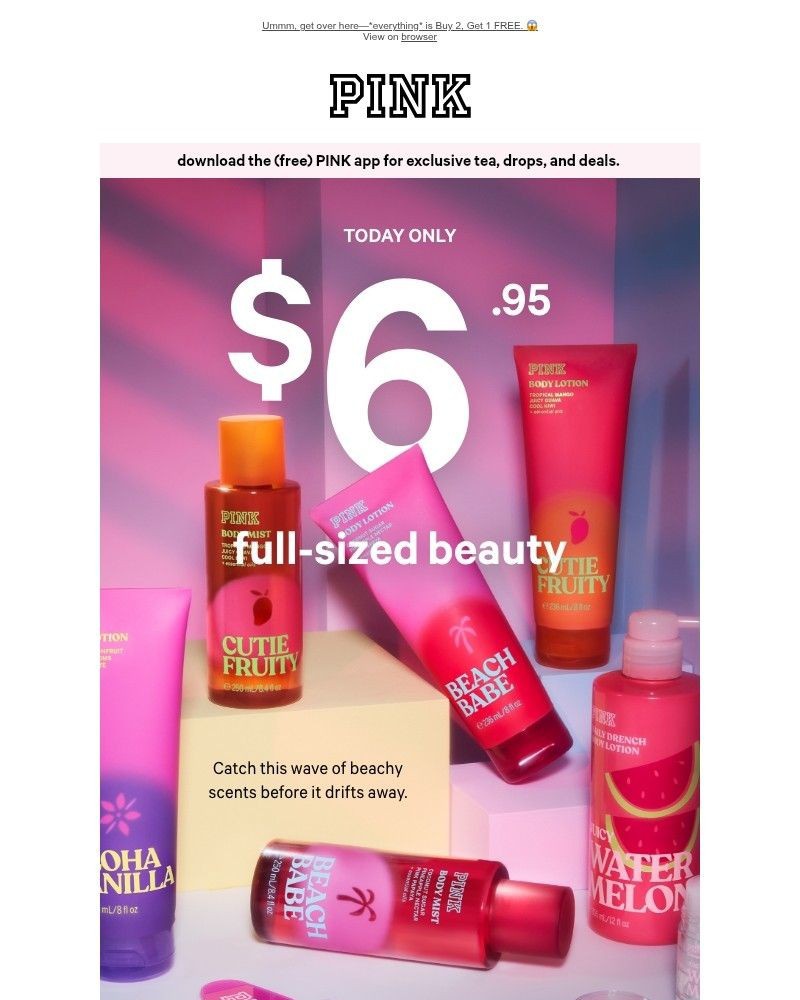 Screenshot of email sent to a Victoria's Secret Newsletter subscriber