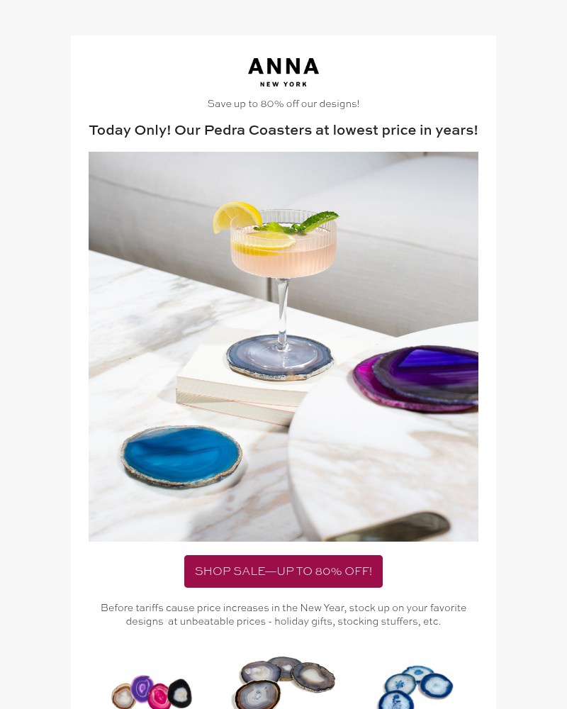 Screenshot of email with subject /media/emails/today-only-pedra-agate-coasters-on-sale-84da61-cropped-179819a5.jpg