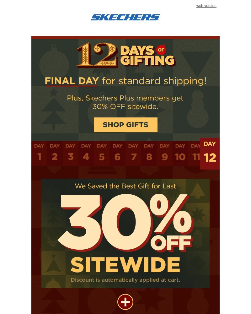 Screenshot of email sent to a Skechers Newsletter subscriber