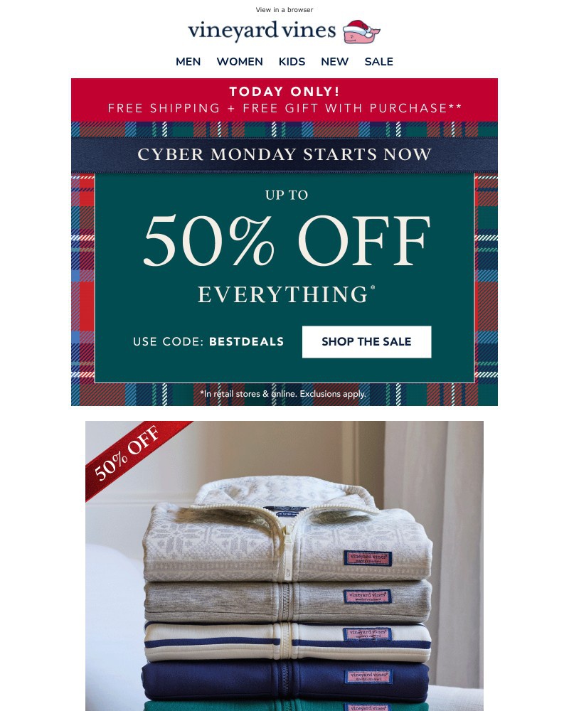 Screenshot of email with subject /media/emails/today-only-up-to-50-off-free-gift-with-purchase-c2393b-cropped-804cd902.jpg