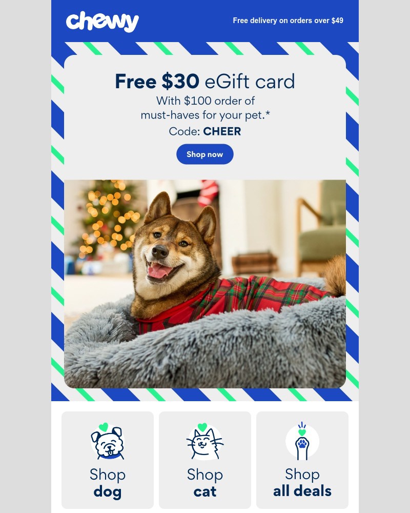 Screenshot of email sent to a Chewy Registered user