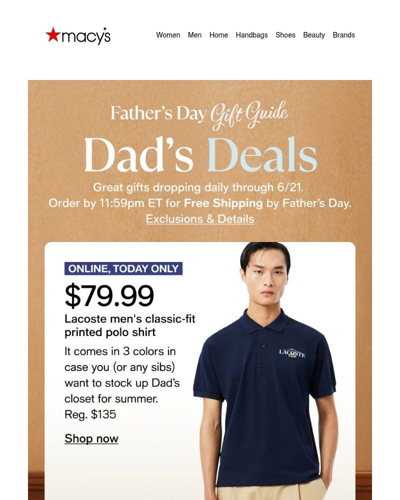 Screenshot of email sent to a Macy's Cart abandoner