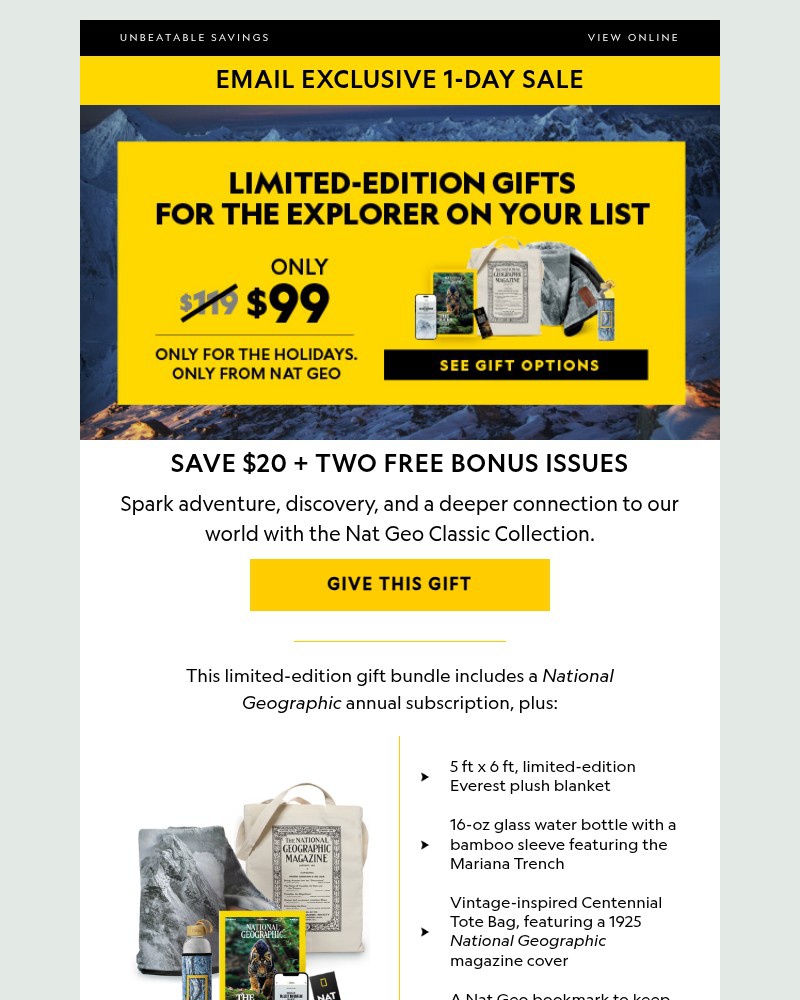 Screenshot of email with subject /media/emails/todays-deal-save-20-on-the-nat-geo-classic-collection-2-free-bonus-issues-480af3-_skEyu9l.jpg