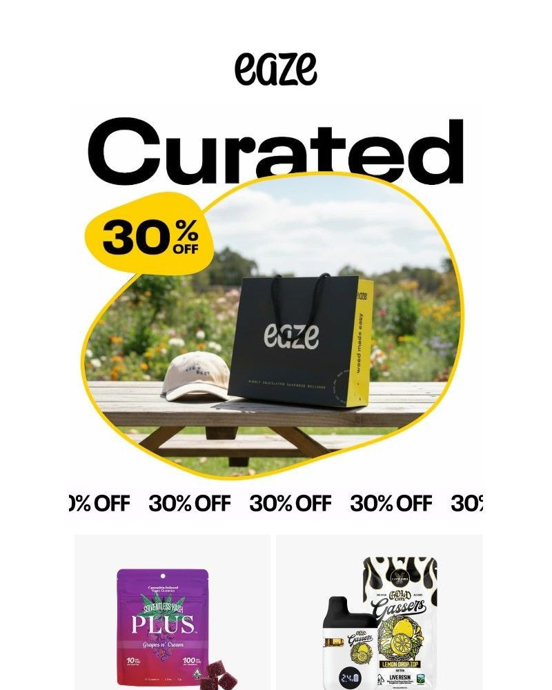 Screenshot of email sent to a Eaze Registered user
