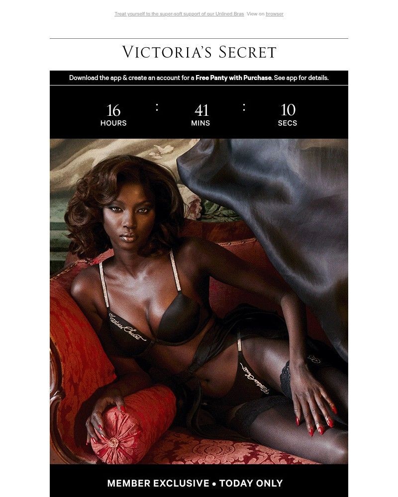 Screenshot of email sent to a Victoria's Secret Newsletter subscriber