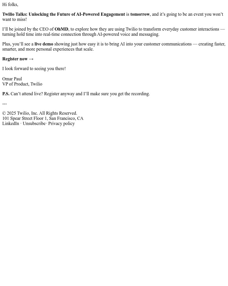 Screenshot of email with subject /media/emails/tomorrow-unlock-the-future-of-ai-powered-engagement-8e0c1b-cropped-33e3829e.jpg