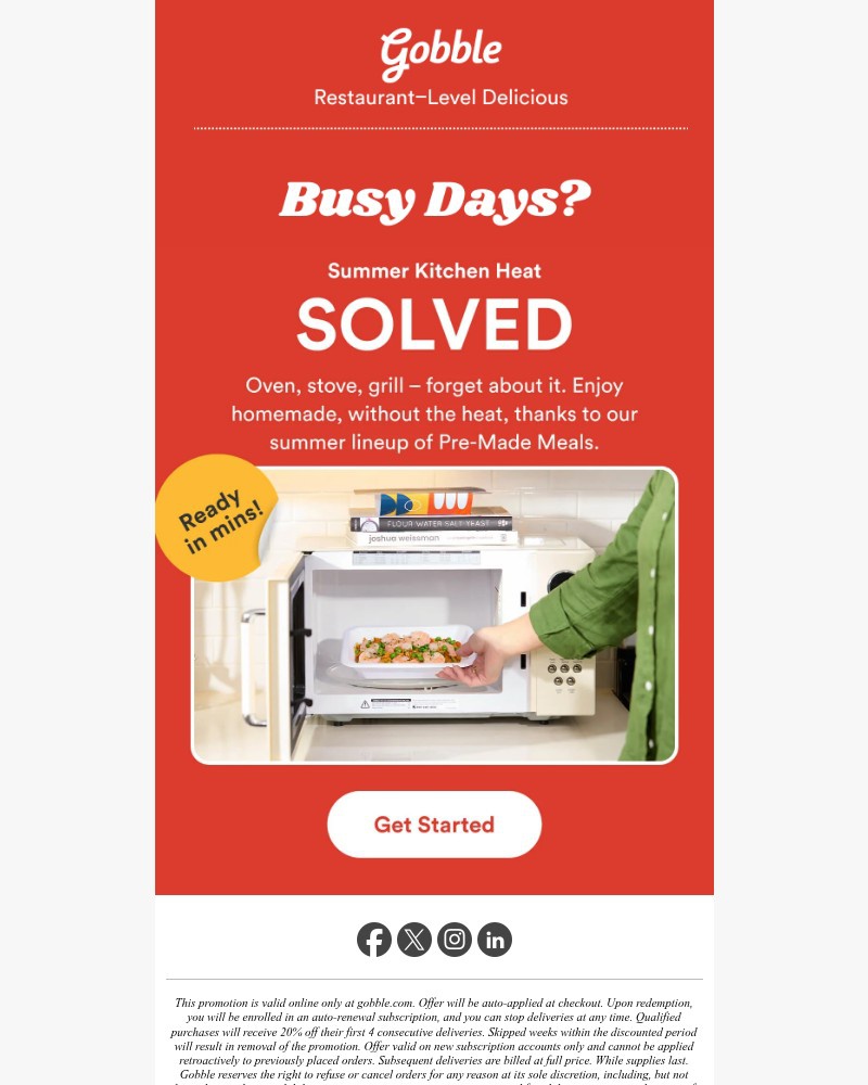 Screenshot of email sent to a Gobble Cart abandoner