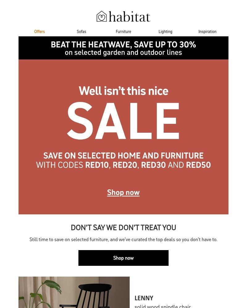 Screenshot of email sent to a Habitat Cart abandoner