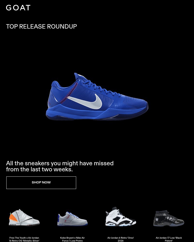 Screenshot of email sent to a Goat Registered user