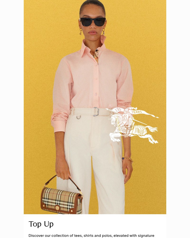 Screenshot of email sent to a Burberry Newsletter subscriber