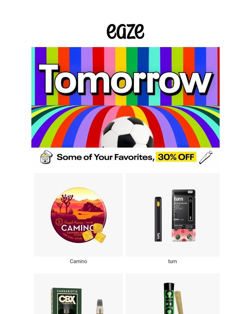 Screenshot of email sent to a Eaze Registered user