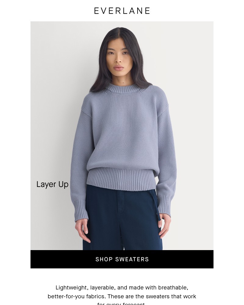Screenshot of email sent to a Everlane Registered user