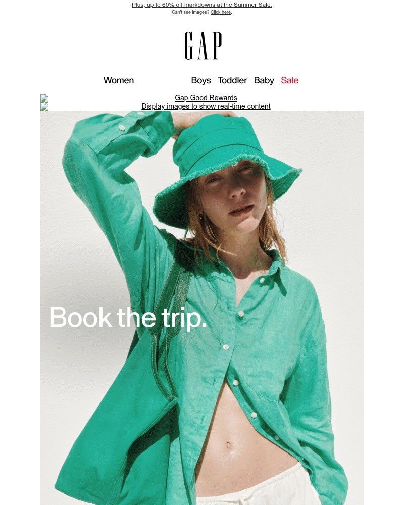 Screenshot of email sent to a Gap Newsletter subscriber