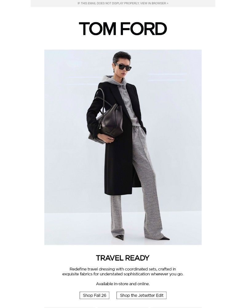Screenshot of email sent to a Tom Ford Newsletter subscriber